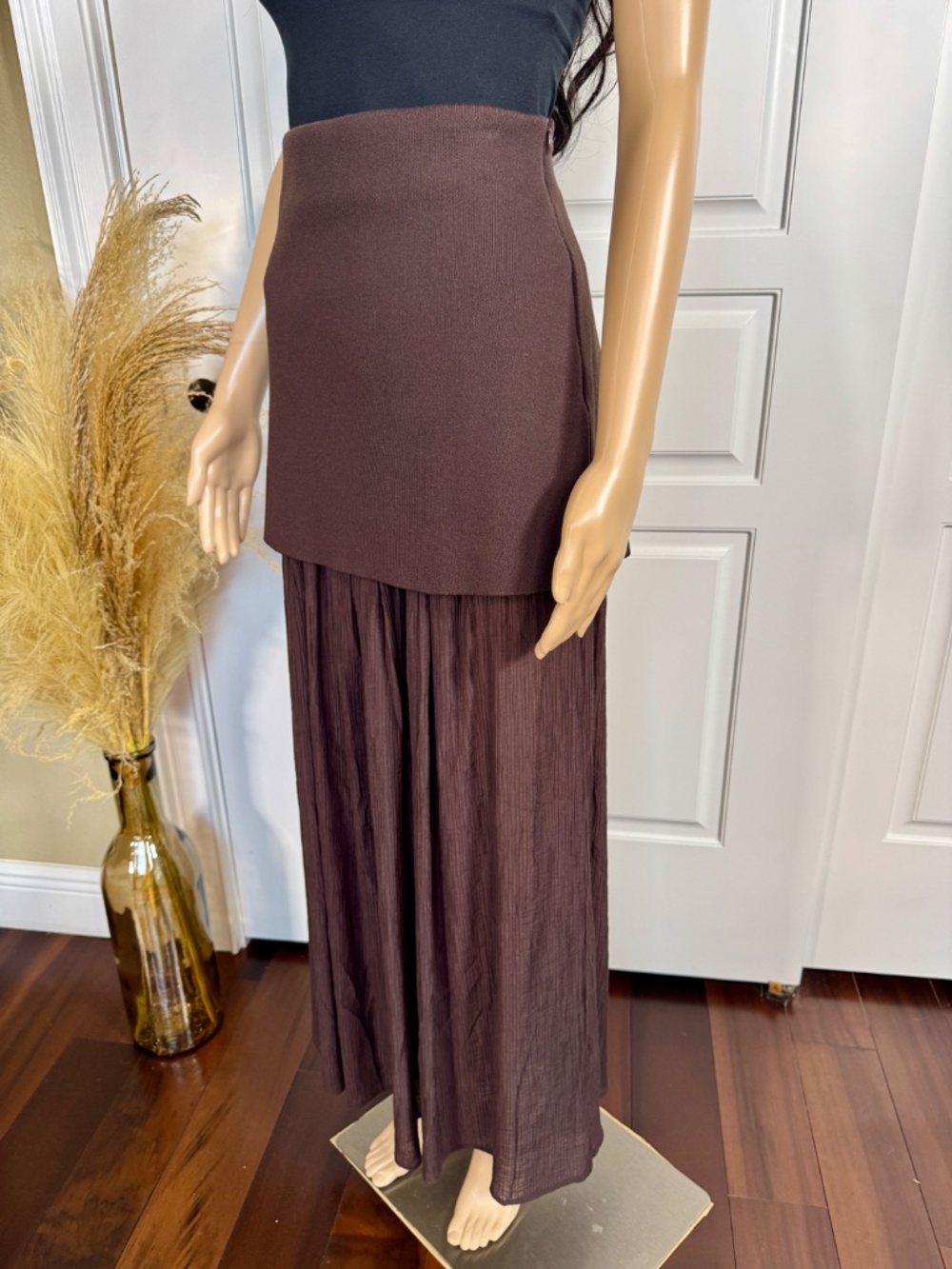 LINE & DOT ESPRESSO RHONE MIX-MEDIA MAXI SKIRT SIZE MEDIUM - NEW WITH TAG - Picture 7 of 17